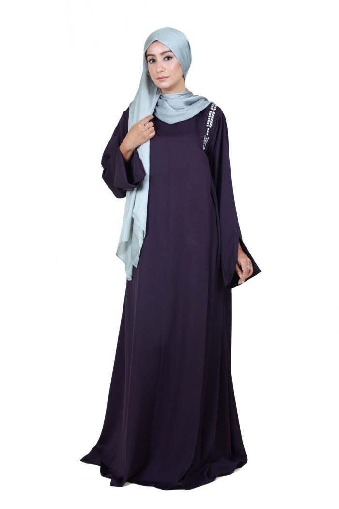 Purple-bluish Tatreez Maxi Abaya