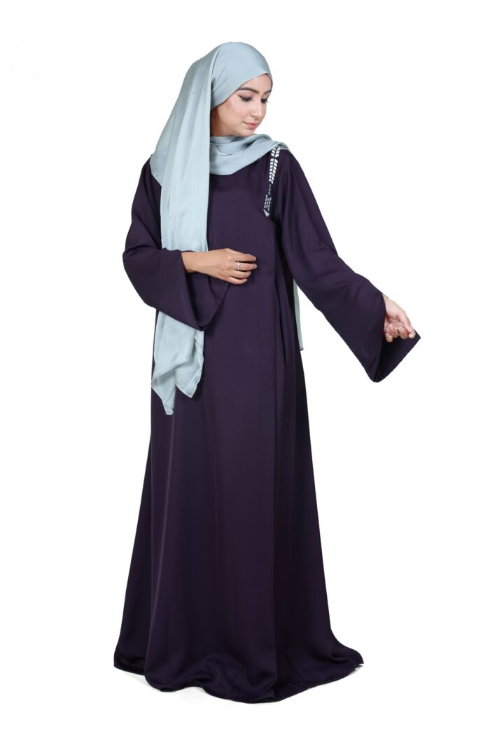 Purple-bluish Tatreez Maxi Abaya