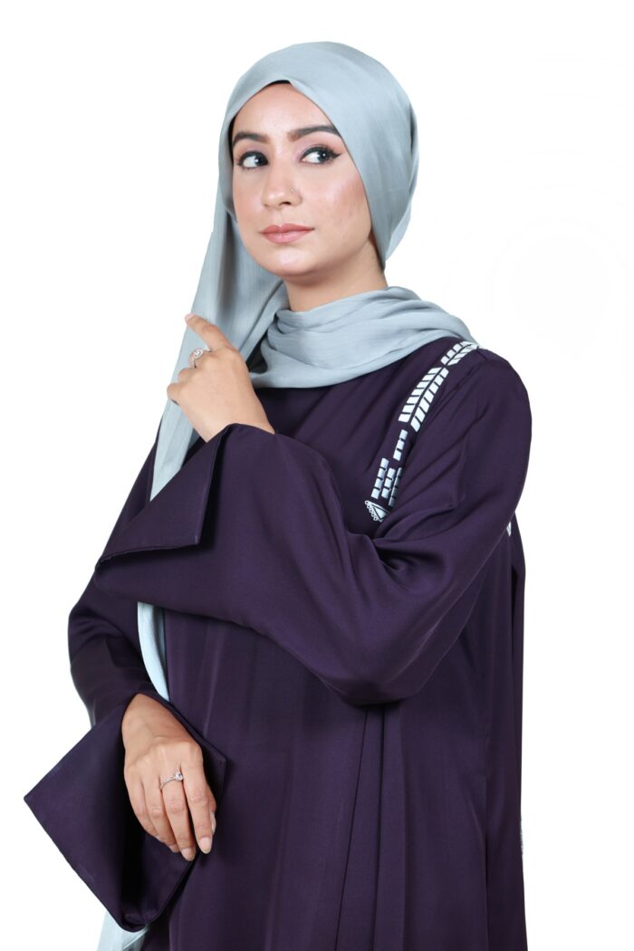 Purple-bluish Tatreez Maxi Abaya